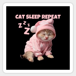 Cat Sleep Repeat Sticker